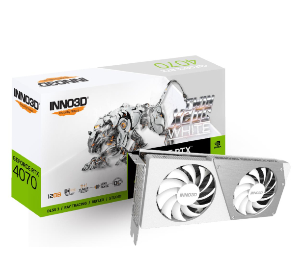 INNO3D GeForce RTX 4070 Twin X2 OC WHITE STEALTH 12GB GDDR6X - 1177926 - zdjęcie